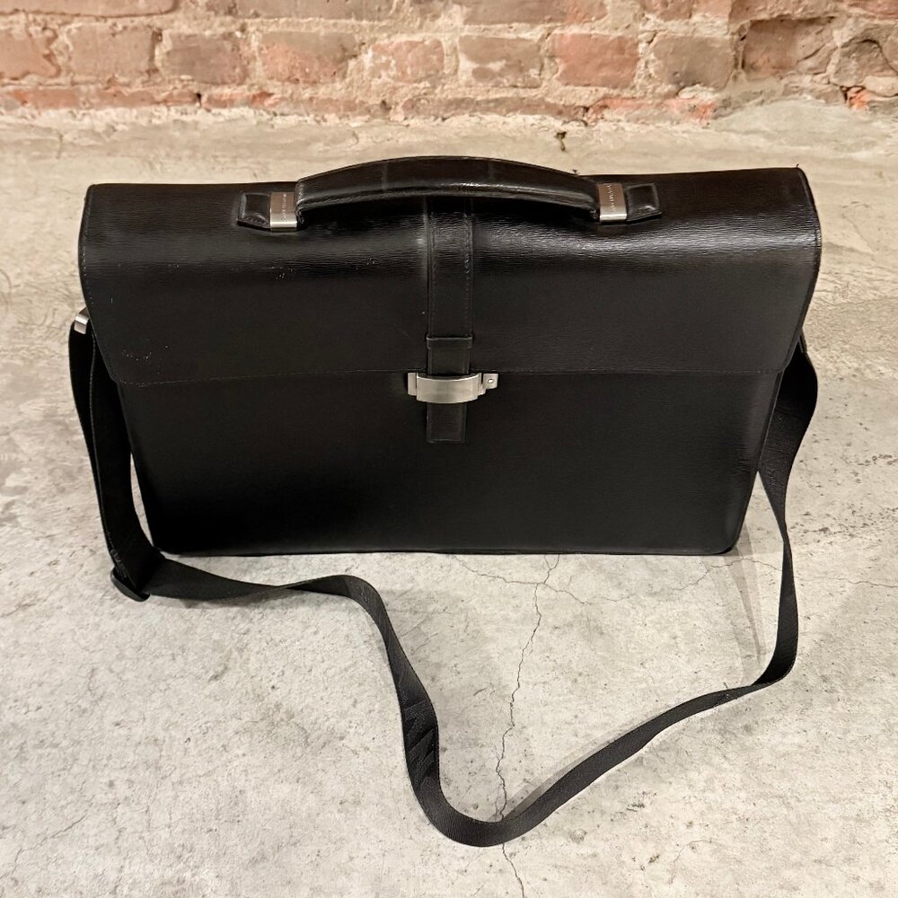 Montblanc Black Leather Briefcase – Luxury & Functional Design